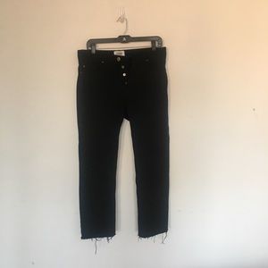 Zara raw hem black jeans